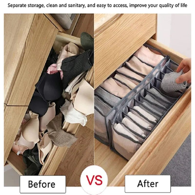 11-Compartment Foldable Underwear Organizer