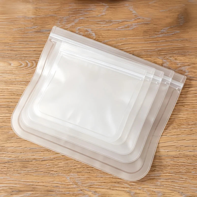 Reusable Silicone Food Storage Bags, Stand-Up Design