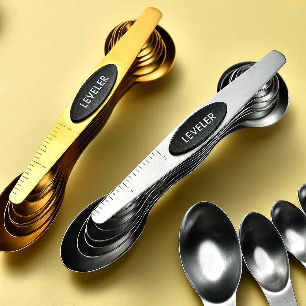 8-Piece Magnetic Stainless Steel Measuring Spoons