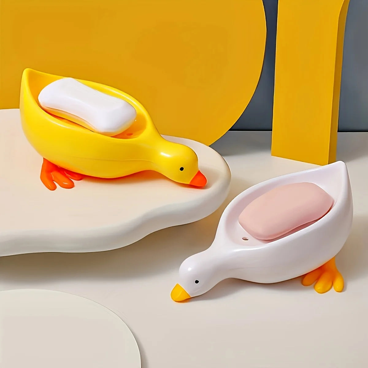 Duck-Shaped Self-Draining Soap Dish