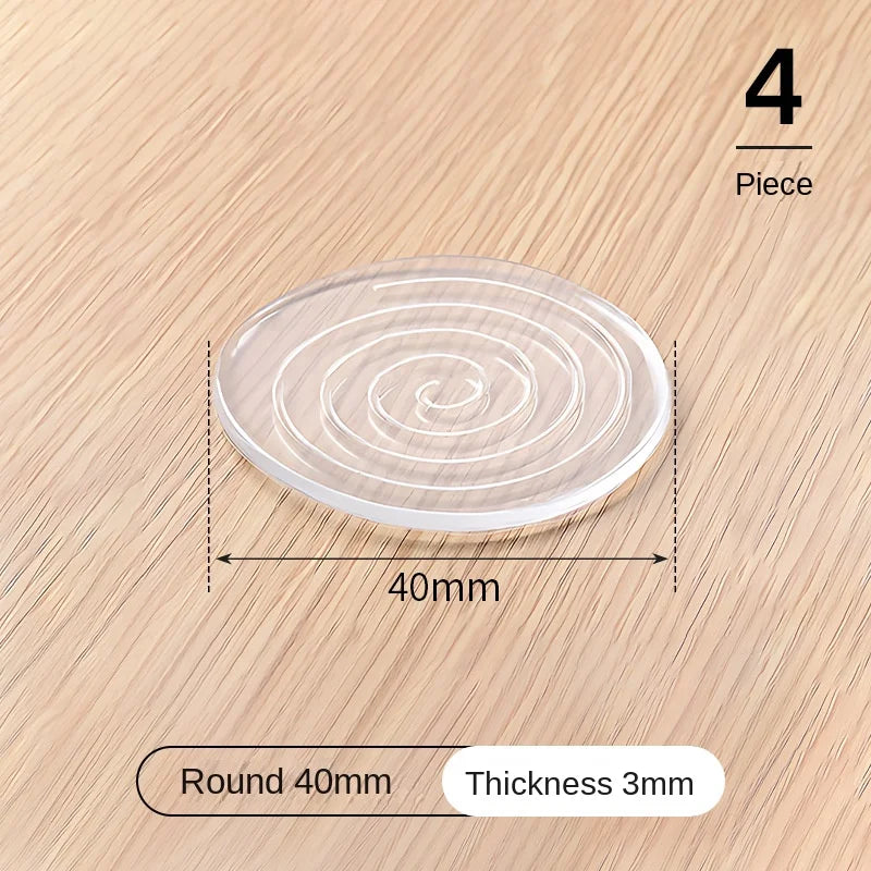 4-Piece Transparent Silicone Furniture Floor Protectors