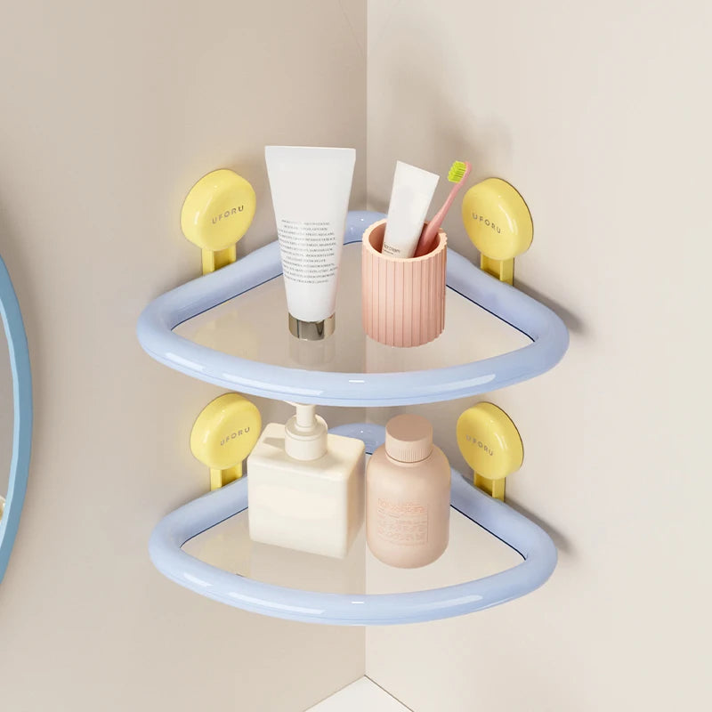 No-Drill Triangle Shower Storage Shelf