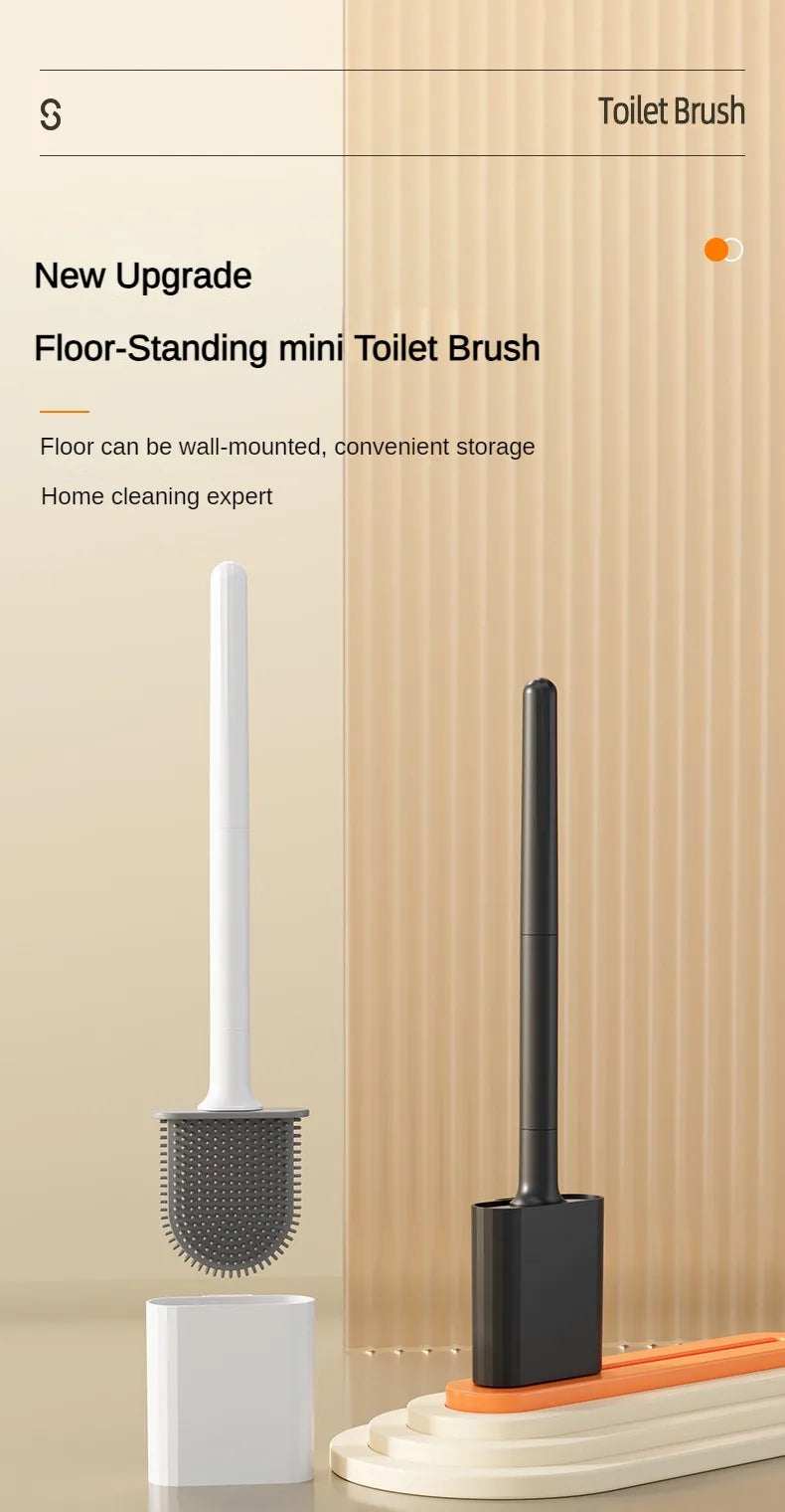 Flexible Silicone Toilet Brush with Holder