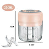 100ML/250ML Electric Meat Mincer Garlic Chopper Rotate Garlic Press Crusher Vegetable Onion Cutter Kitchen Cooking Accessories