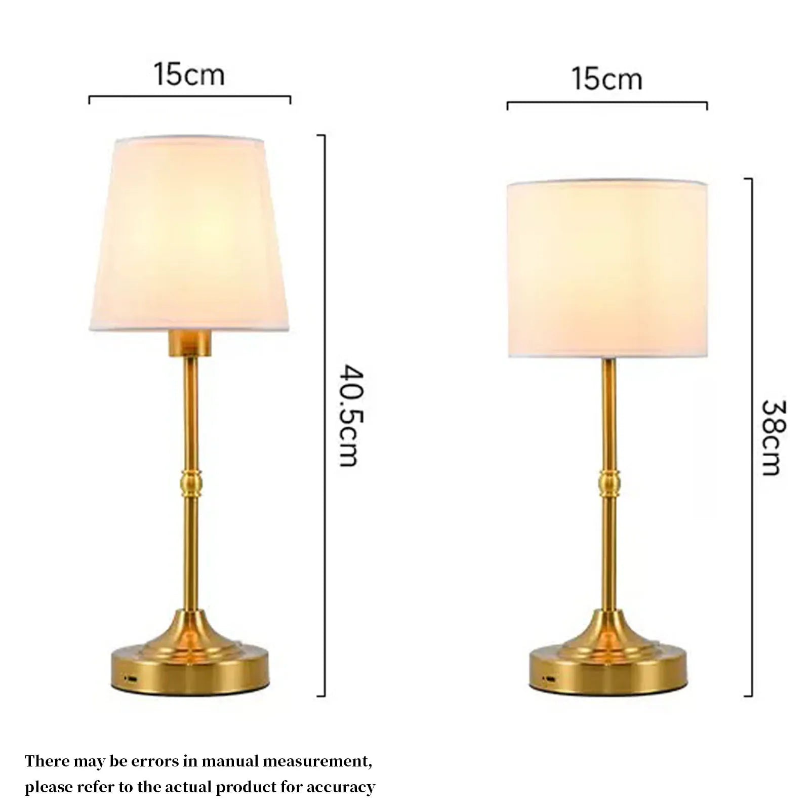 Rechargeable Touch Table Lamp with Dimmable Fabric Shade