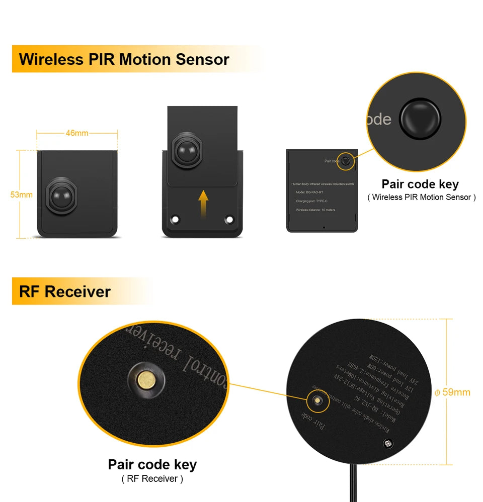 Flexible COB LED Strip with Wireless Motion Sensor