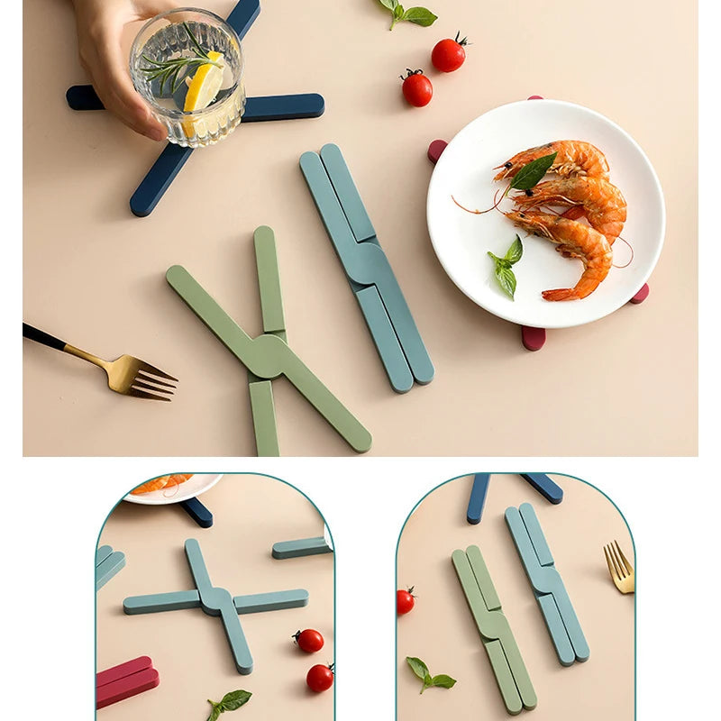 Foldable Silicone X-Shaped Trivet