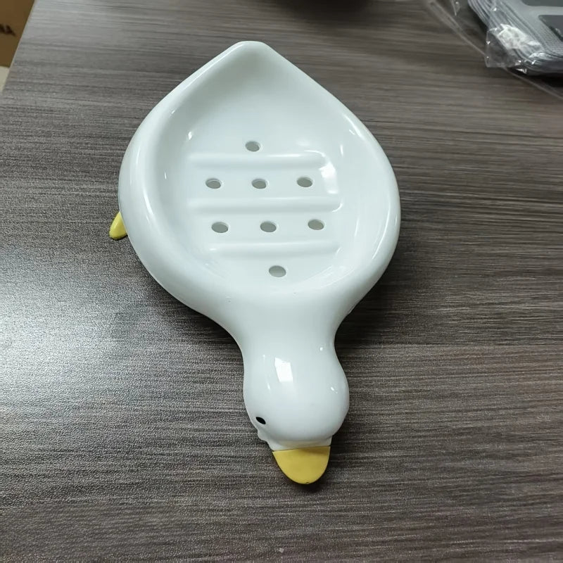 Duck-Shaped Self-Draining Soap Dish