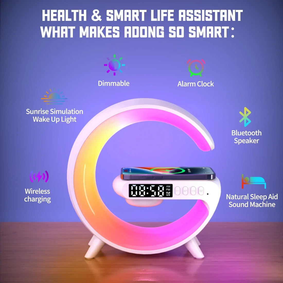 Wireless Charging Station with Alarm Clock