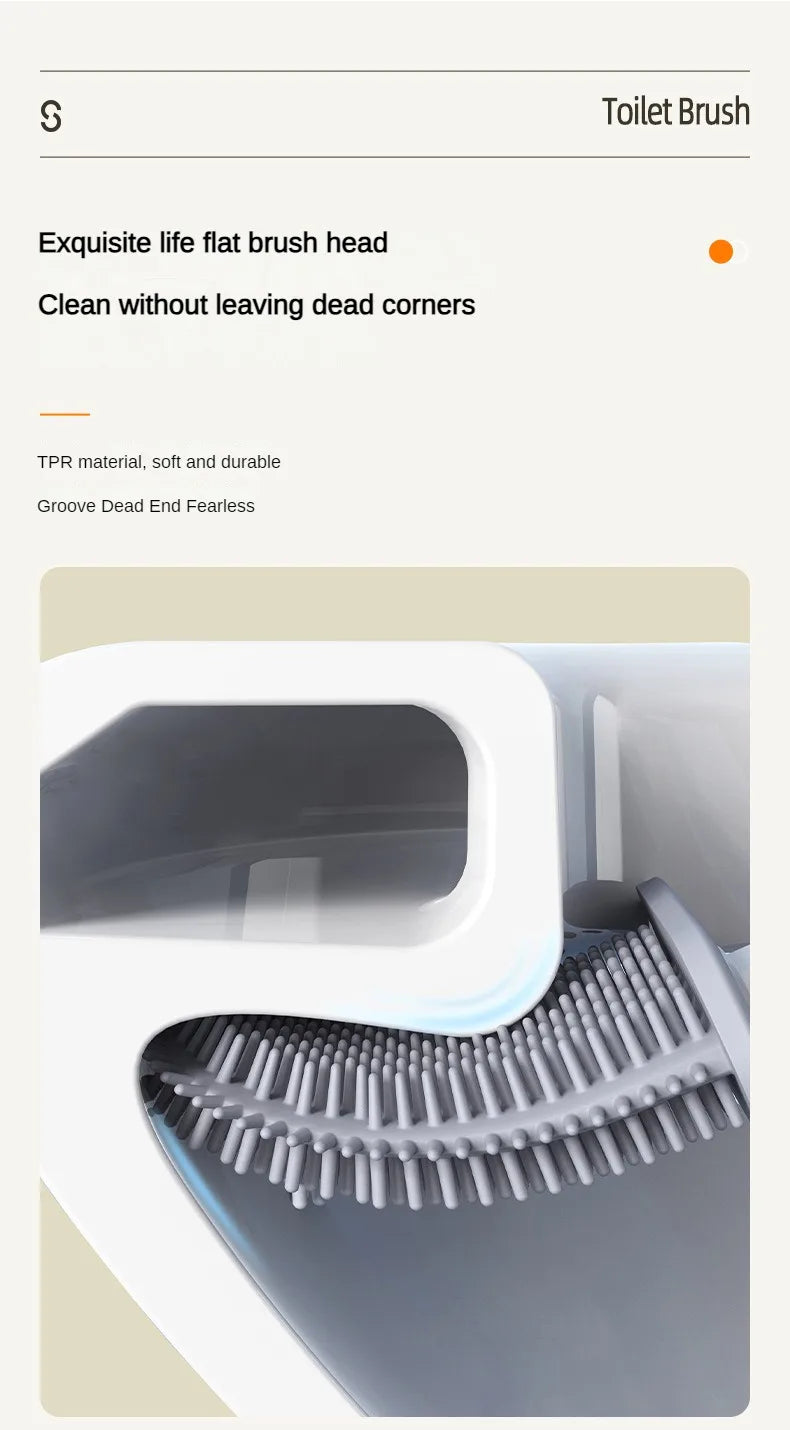 Flexible Silicone Toilet Brush with Holder