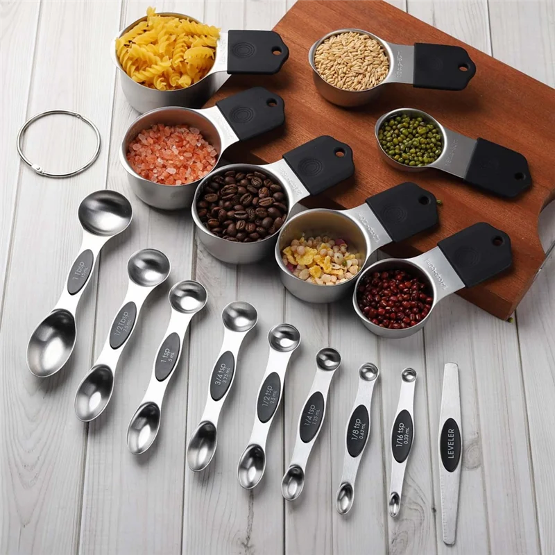 16-Piece Magnetic Stainless Steel Measuring Set