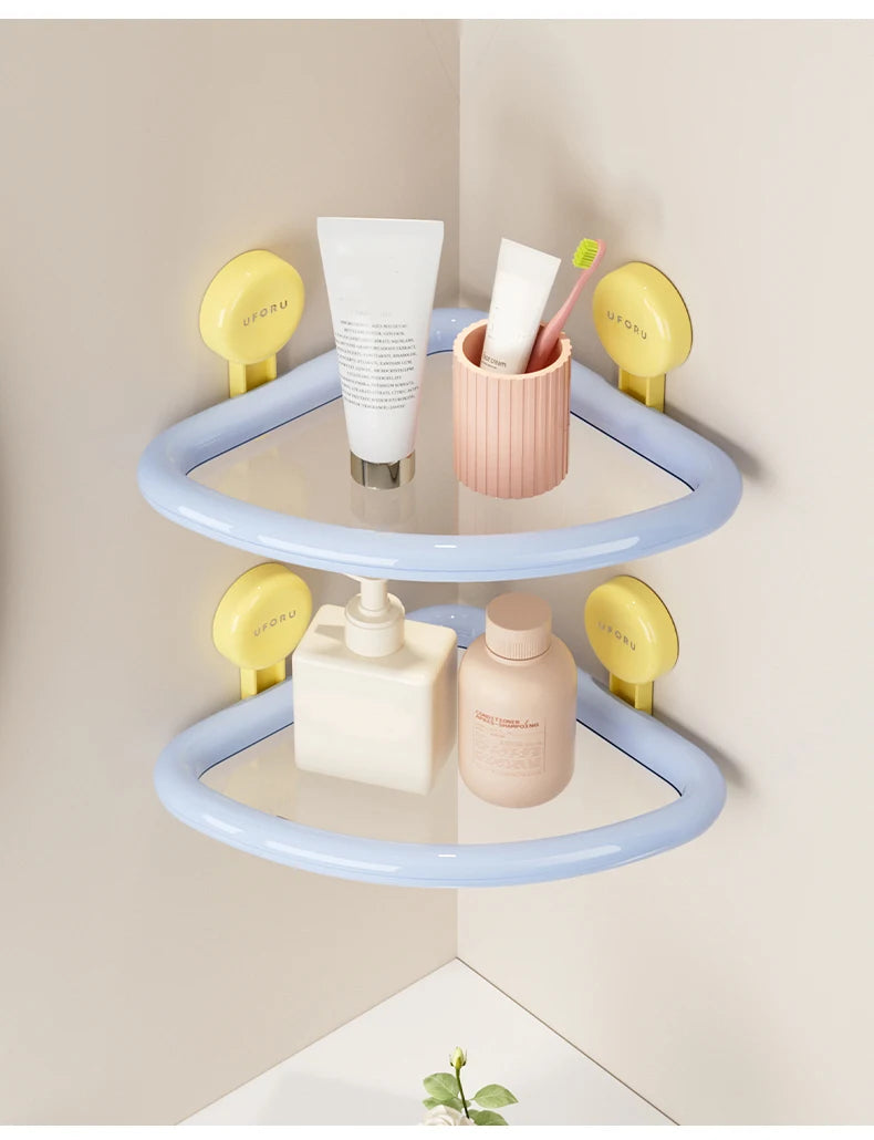 No-Drill Triangle Shower Storage Shelf
