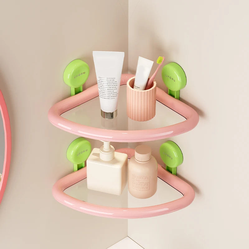 No-Drill Triangle Shower Storage Shelf